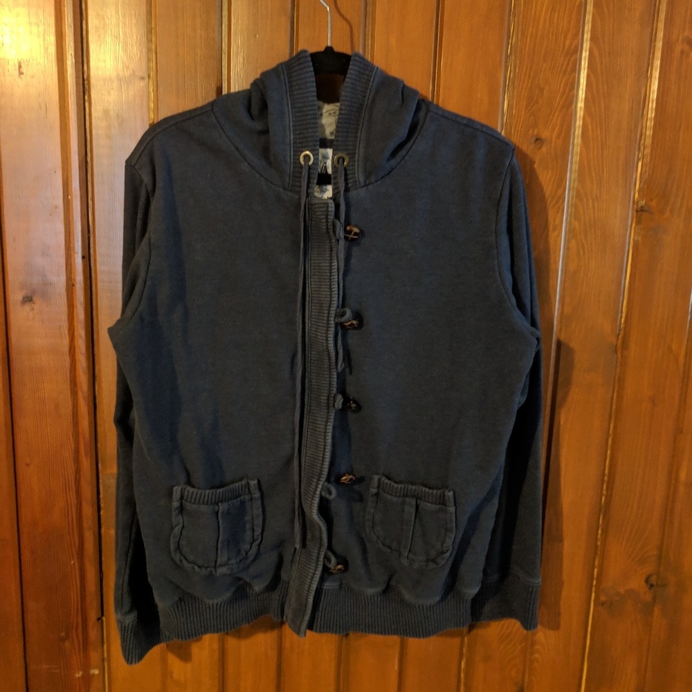 Merona Zip Hooded Sweatshirt Size XXL Navy Blue